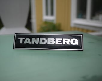 Tandberg sign / display stand / 17 x 4.5 cm / vintage HiFi / original