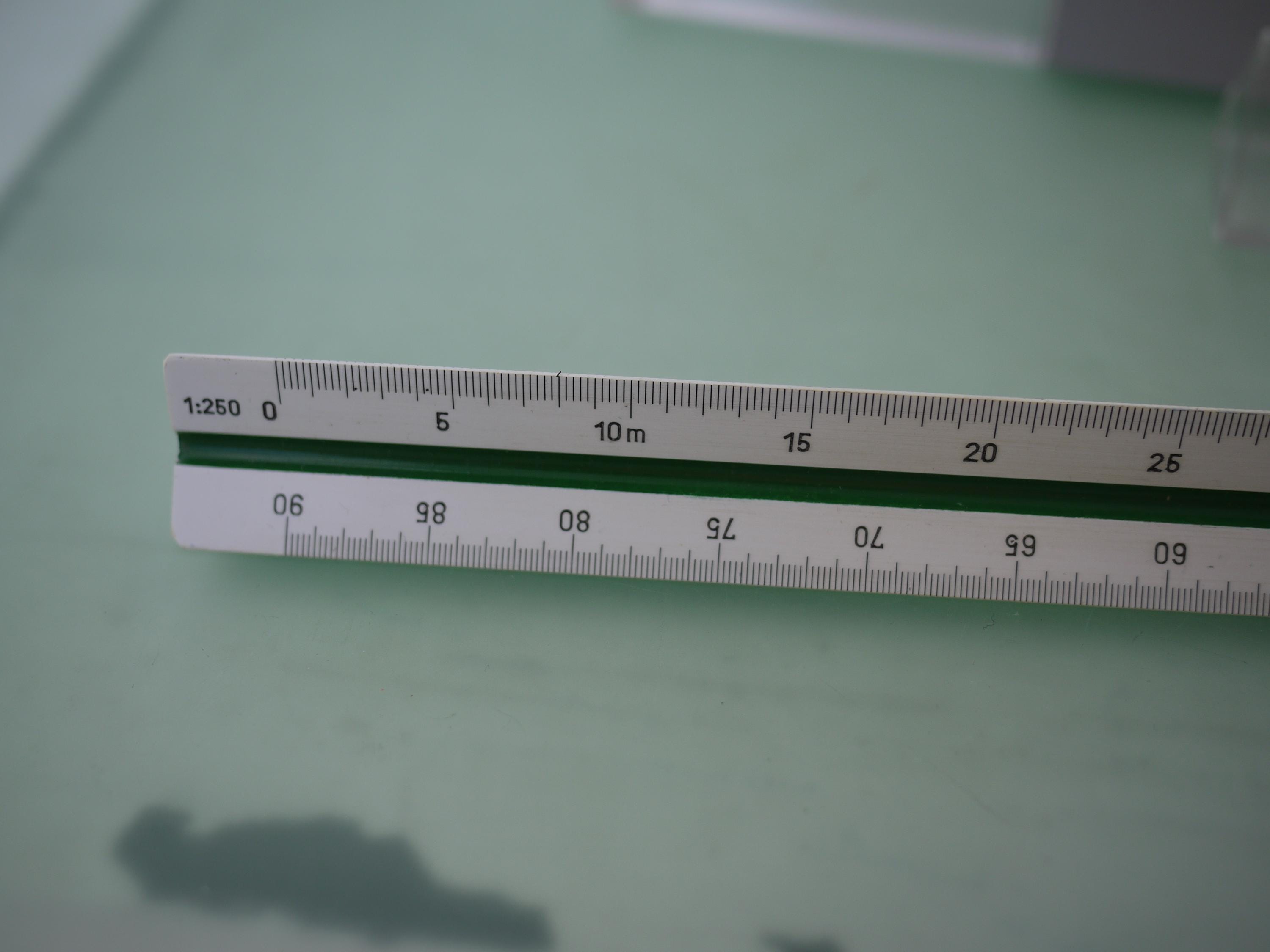 Den Make Ruler Linex Triangular Ruler 30 Cm / Reduction Scale / Made in Denmark ...
