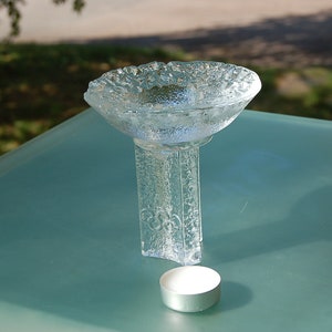 Torcia Orrefors Olympia come portacandele / Design Lars Hellsten / Svezia / Glasriket