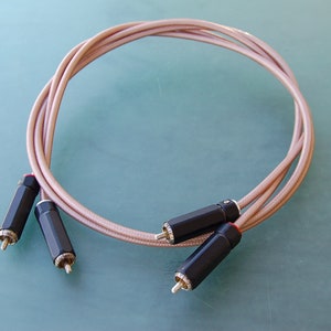 Coaxial Phonobar cinch cable / RCA / with silver plugs / professional quality / 2 x 1 m ---> hifi/high-end cable for CD, tuner, tape deck etc.