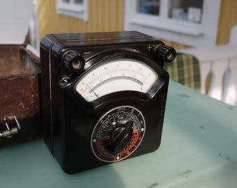 Siemens&Halske Multizet 1 Vintage Multimeter with Leather Case / SAG / Södertälje Sweden / 1940s