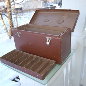 Suitcase with two inserts & handle / Salesman or doctor etc. suitcase / Vintage from Sweden, approx. 1950-1970s