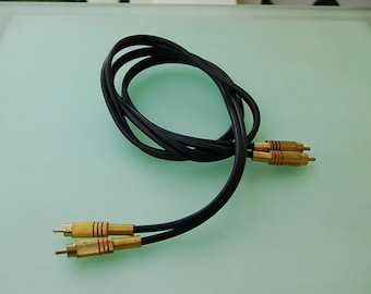 Vintage RCA cable in 2 x 1.5 m / gold-plated plugs/RCA ---> Hifi cable for CD, tuner, tape deck etc.