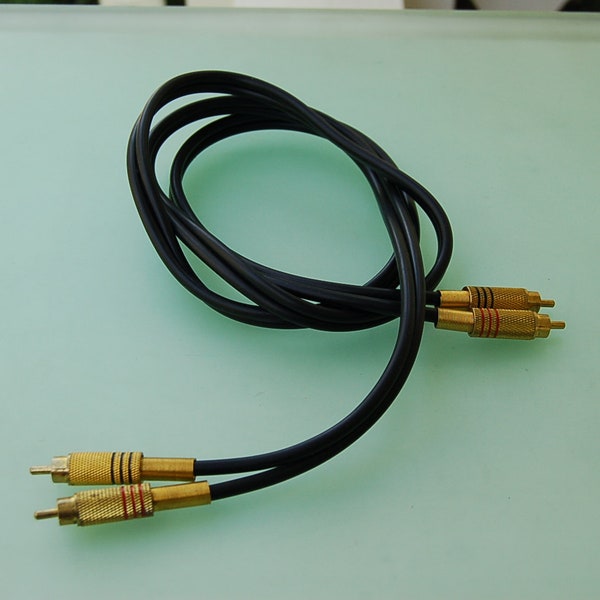 Vintage RCA cable in 2 x 1.5 m / gold-plated plugs/RCA ---> Hifi cable for CD, tuner, tape deck etc.
