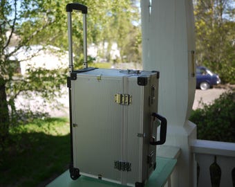 Aluminum rolling suitcase with extendable handle / flight case for tools etc. / 35x20x32cm