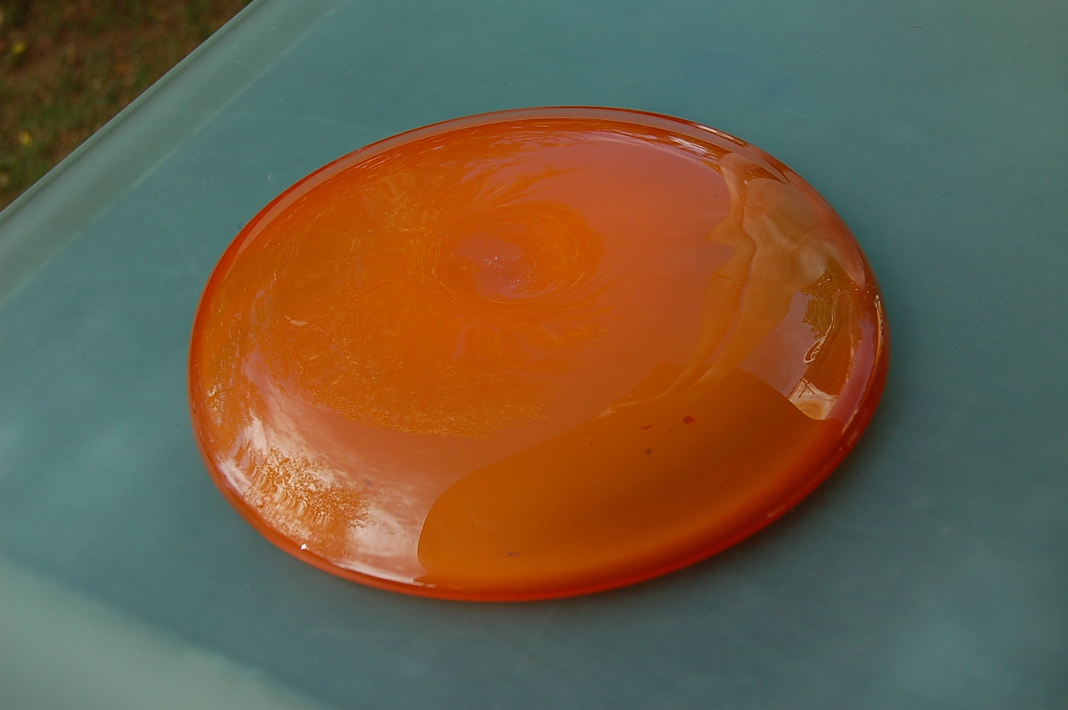 Hadeland Norway Design Plate / Plate / Orange / Blue / Hadeland