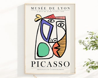 Picasso Cubist Print, Picasso Poster, Abstract Portrait, Exhibition Line Art, Eclectic Wall Decor, Ideal Home Decor, Retro Art Prints