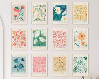 Flower Market, Decor Print For Wall, Handmade Home Decor, Matisse Flower Market, Minimalist Print Set, Gallery Wall Art, Digital Download