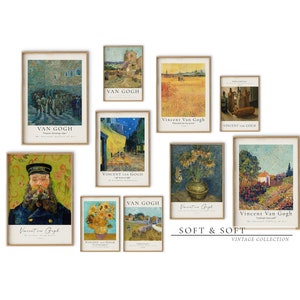 Van Gogh Prints, Van Gogh Wall Art, Vintage Print Set, Van Gogh, Digital Download, Eclectic Wall Prints, Oil Painting, Gallery Wall Art Set