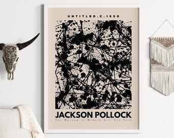 Jackson Pollock Abstract Art Print, Exhibition Poster, Printable Wall Art, Digital Art Work, Abstract Paintings, Modern Wall Art