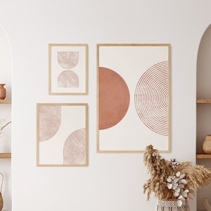 Trendy Mid Century Style Set of 3 Prints. Boho Art main image 1