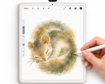 Watercolor Brushes for Procreate, Grainy Pigment Textures, Flowing Strokes and Soft Wash Brush Set