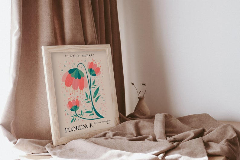 Flower Market Print, Floral Poster, Botanical Wall Art, Florence Art Prints, Digital Download, Matisse Print, Matisse Cut Out Poster