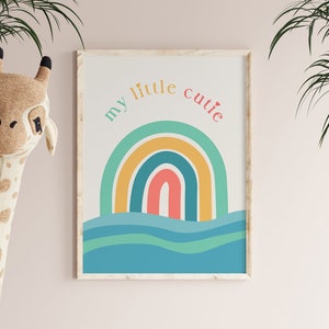 Nursery Print, Kids Rainbow Decor, Baby Quote Print, Baby Room Poster, Newborn Gift, Colorful Wall Art, Playroom Print, Digital Nursery Art