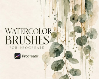 Watercolor Brush Set for Procreate: 40+ Brushes for Soft Washes, Paper Textures & Palettes