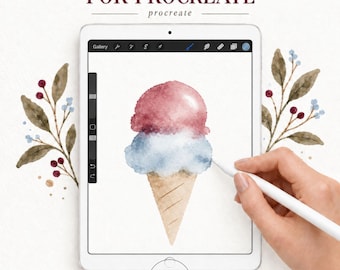 Watercolor Procreate Brushes, Textured Washes and Soft Pigment Brush Set for Digital Painting