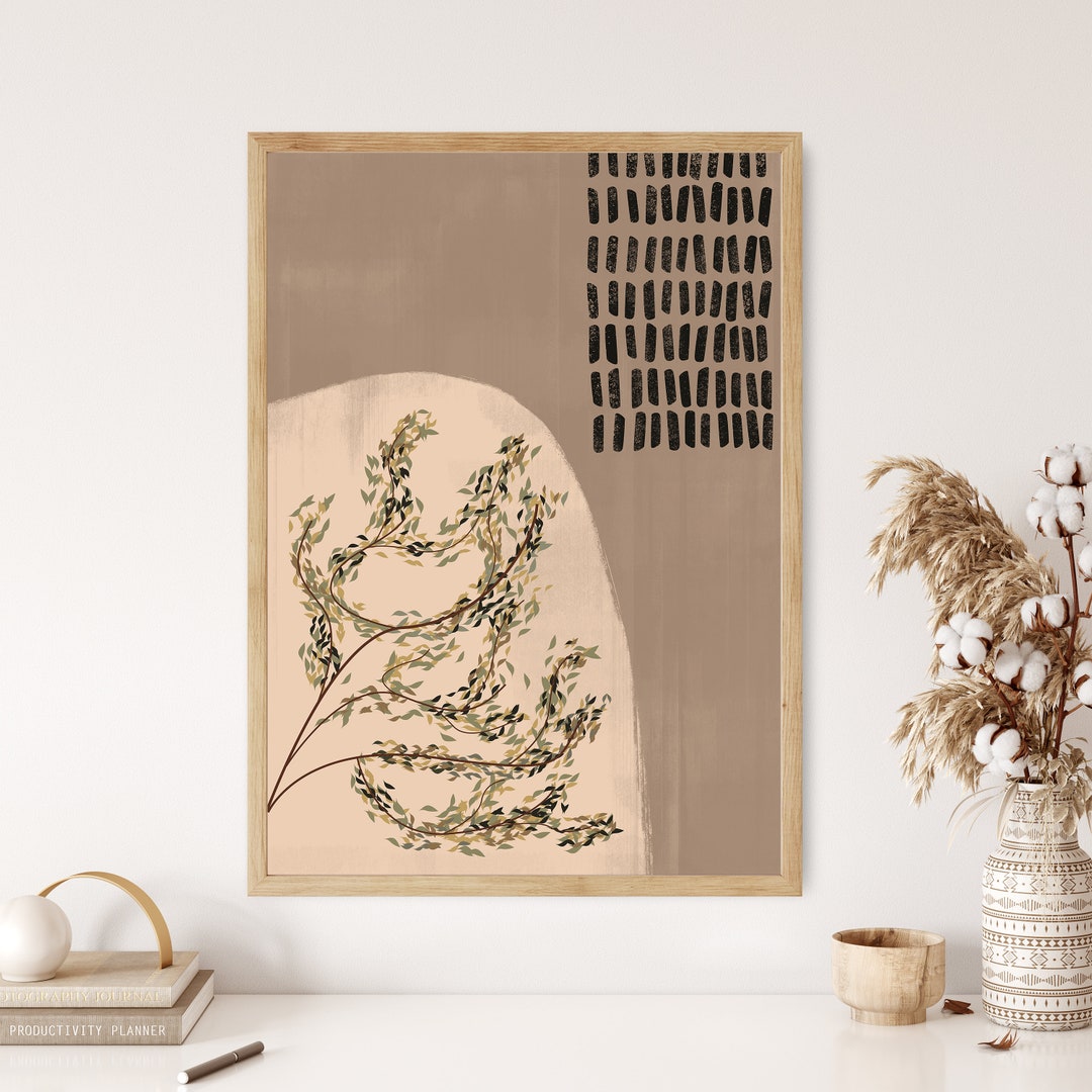 Neutral Wall Art Mid Century Modern Neutral Art Prints Boho Etsy