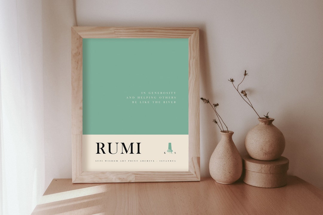 Printing Rumi Rumi Poetry Art, Rumi Quote Print, Sufi Wisdom, Quotes About Life ...