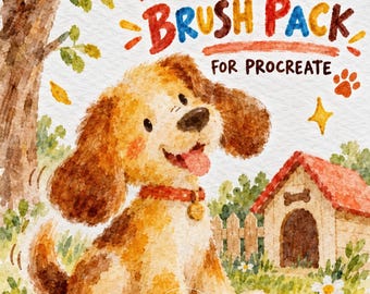 40+ Watercolor Brushes for Procreate: Paper Textures, Color Palettes & Storybook Illustration Toolkit