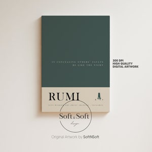 Rumi poëzie muurkunst, set nr. 4, soefigedicht print, Rumi quote print, mystic print, Rumi Quest House, soefi-meditatie poster, citaten over het leven