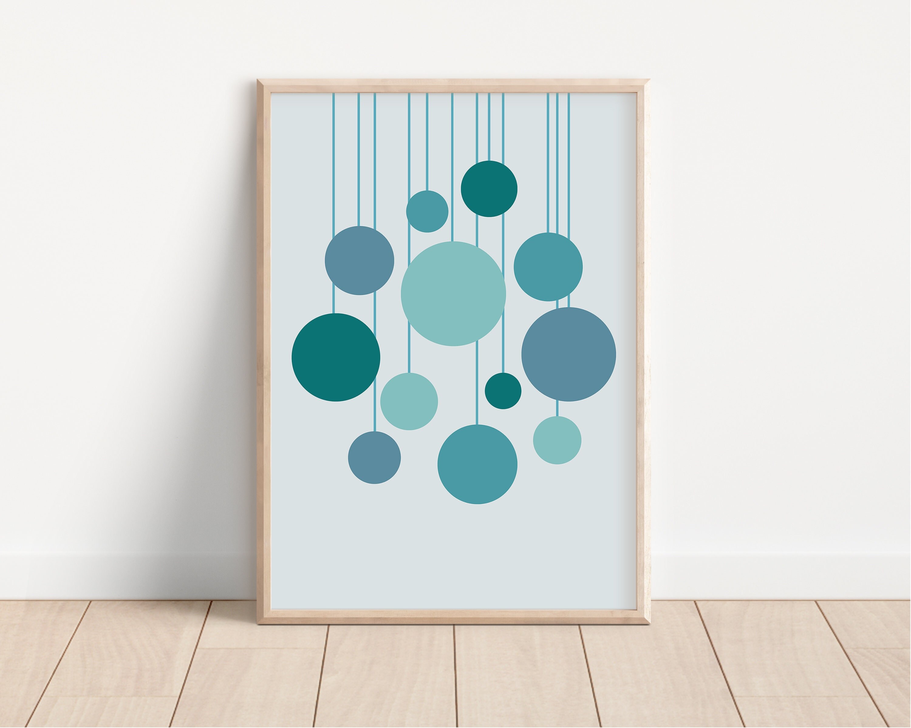 Nursery Art Print, Kids Room Poster, Baby Wall Art, Blue Dots Poster ...