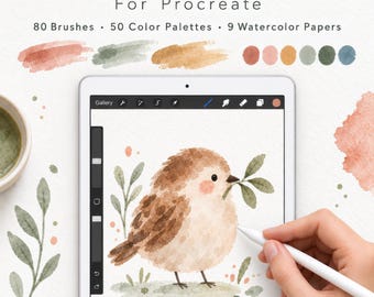 Realistic Watercolor Brushes for Procreate, Painting Kit (Digital Download)
