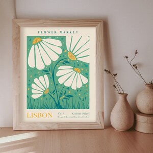 Flower Market Print, Floral Poster, Botanical Wall Art, Lisbon Art Prints, Digital Download, Matisse Print, Matisse Cut Out Poster