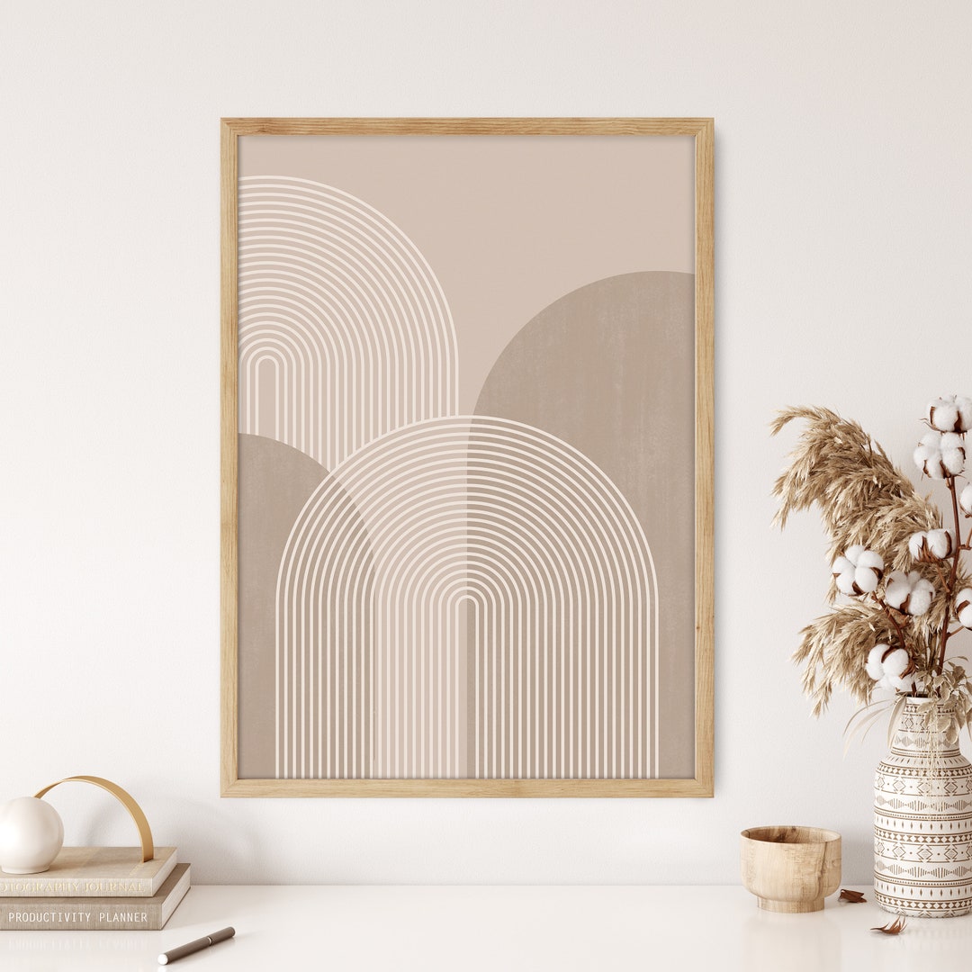 Neutral Wall Art, Mid Century Modern, Neutral Art Prints, Boho Wall Decor, Digital Prints