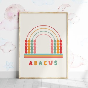 Nursery Wall Art, Baby Decor Prints, Kid Abacus Poster, Colorful Wall Art, Nursery Prints, Kid Education Poster, Unisex Kids Print, Digital
