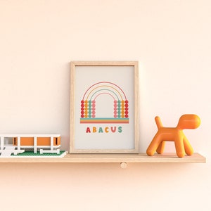 Nursery Wall Art, Baby Decor Prints, Kid Abacus Poster, Colorful Wall Art, Nursery Prints, Kid Education Poster, Unisex Kids Print, Digital
