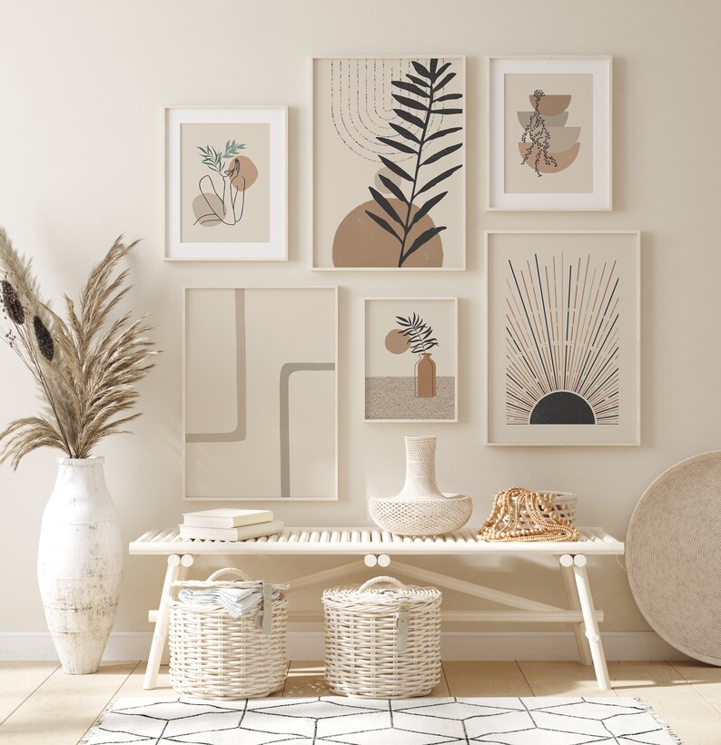 Boho Wall Collage Mega Bundle, Set of 24 Prints, Geometric Dorm Wall Art, Abstract Poster Set, Printable Home Decor, Digital Download