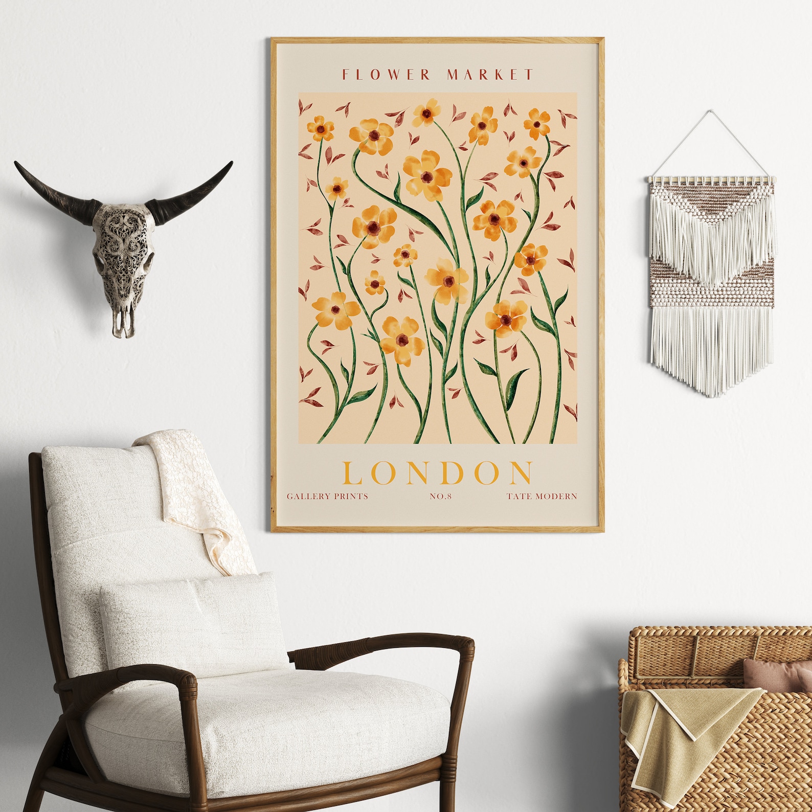 Botanical Wall Art Flower Market London Print Digital - Etsy