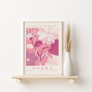 Pink Flower Wall Art Set, Flower Market Prints, Set of 3 Posters ...