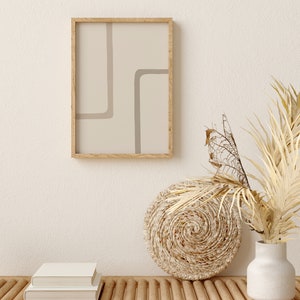 Abstract Art Print, Boho Line Art, Bohemian Wall Decor, Japandi Prints, Scandinavian Poster, Minimalist Line Artwork, Warm Home Decor