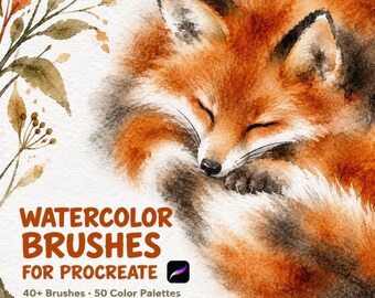 Procreate Watercolor Brushes: 40+ Soft Wash & Texture Tools with Paper Textures and Palettes