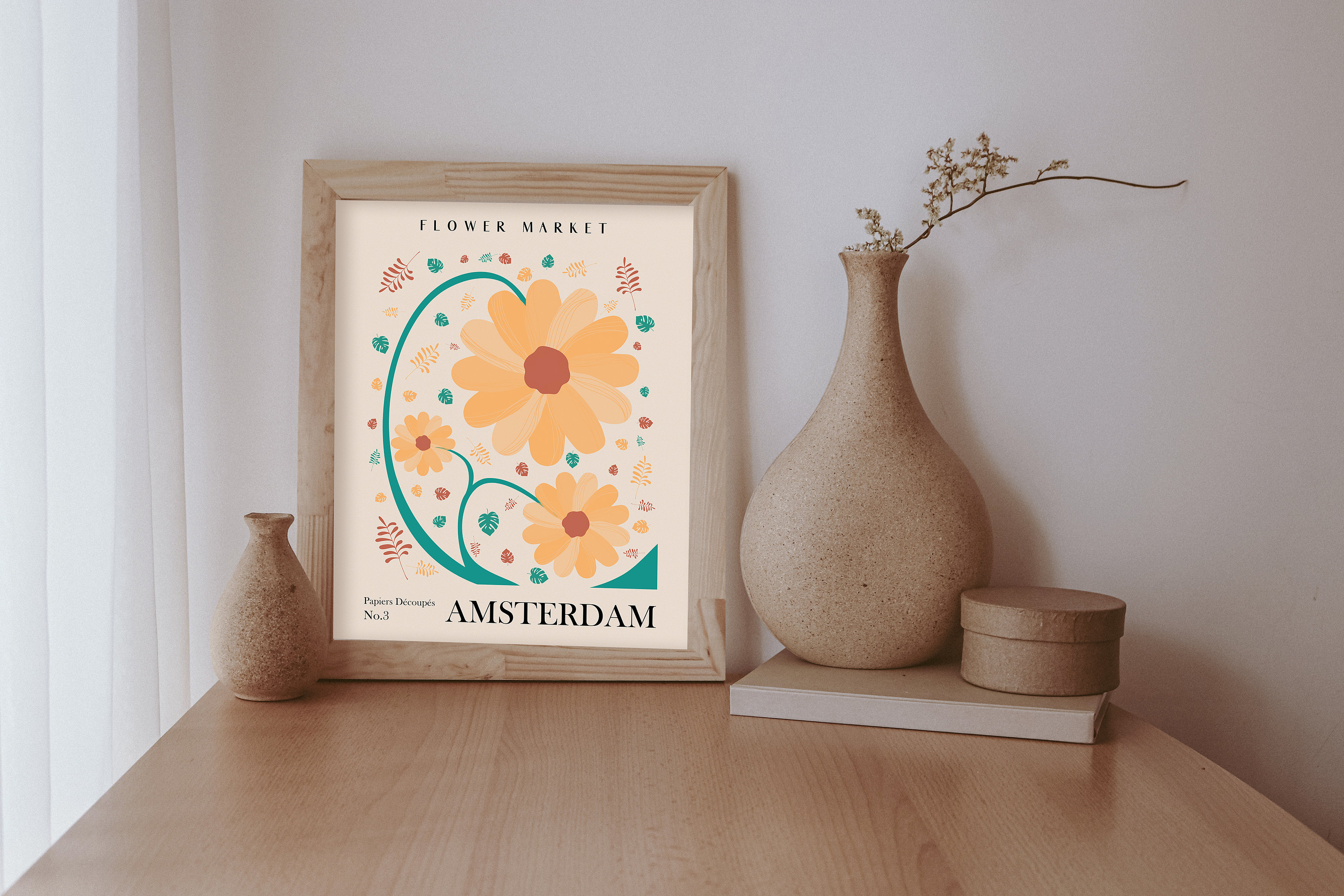 Botanical Wall Art, Flower Market Print, Amsterdam Flower Wall Art ...