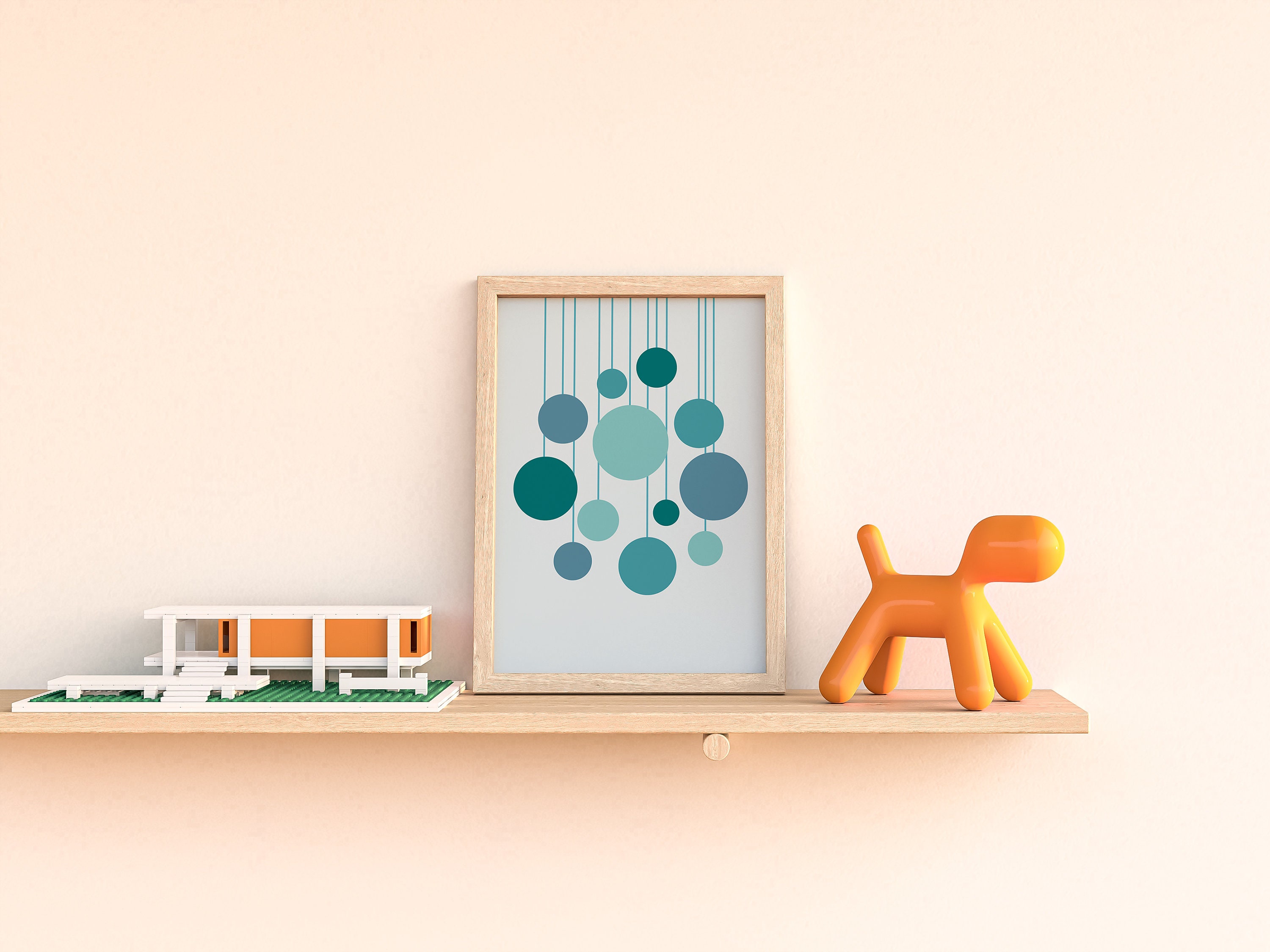 Nursery Art Print, Kids Room Poster, Baby Wall Art, Blue Dots Poster ...