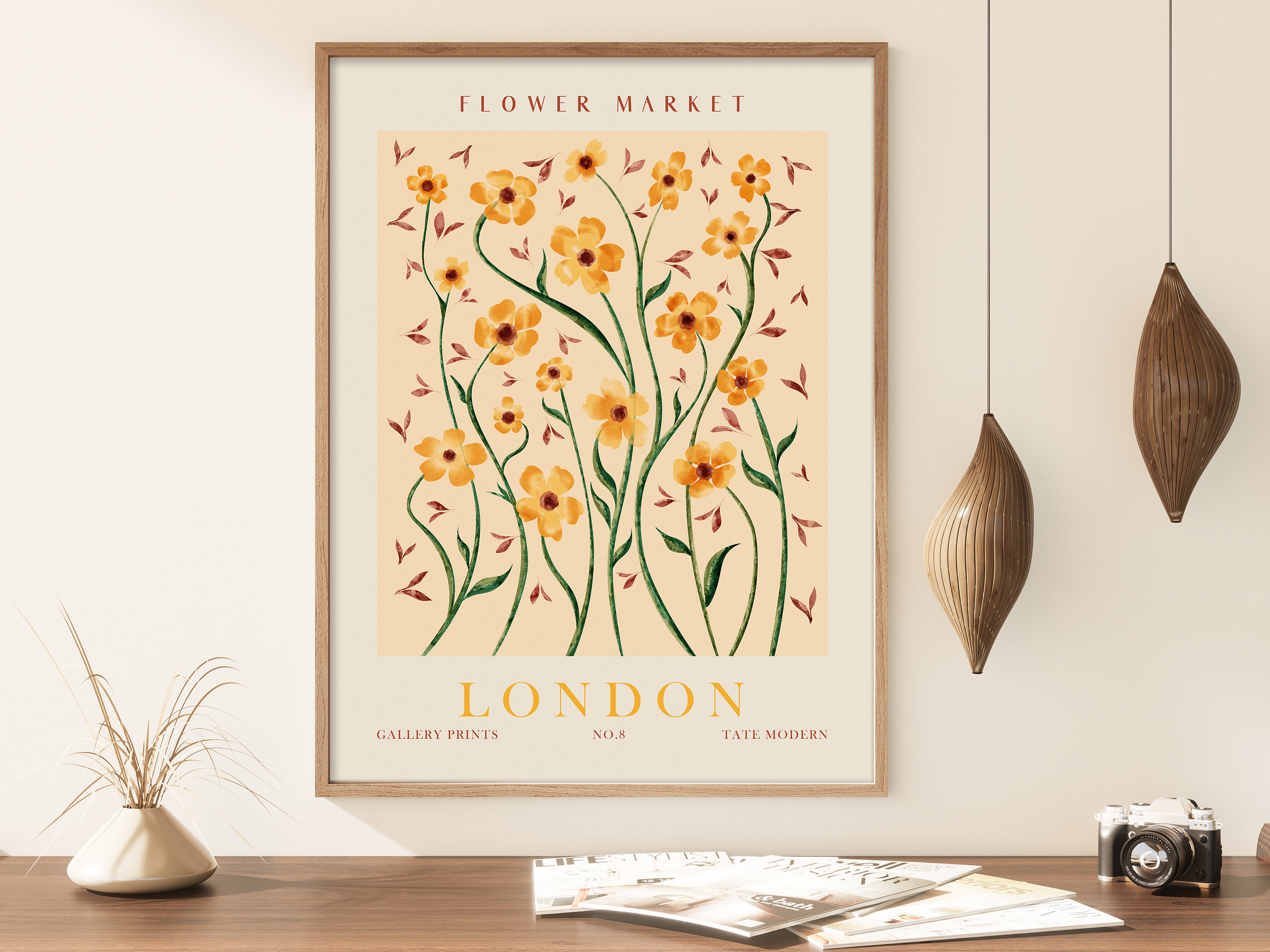 Botanical Wall Art Flower Market London Print Digital | Etsy