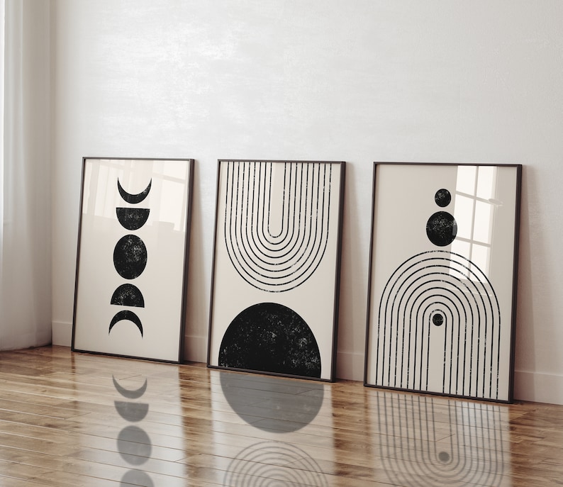 Boho Wall Collage Mega Bundle, Set of 24 Prints, Geometric Dorm Wall Art, Abstract Poster Set, Printable Home Decor, Digital Download