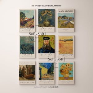 Van Gogh Prints, Van Gogh Wall Art, Vintage Print Set, Van Gogh, Digital Download, Eclectic Wall Prints, Oil Painting, Gallery Wall Art Set