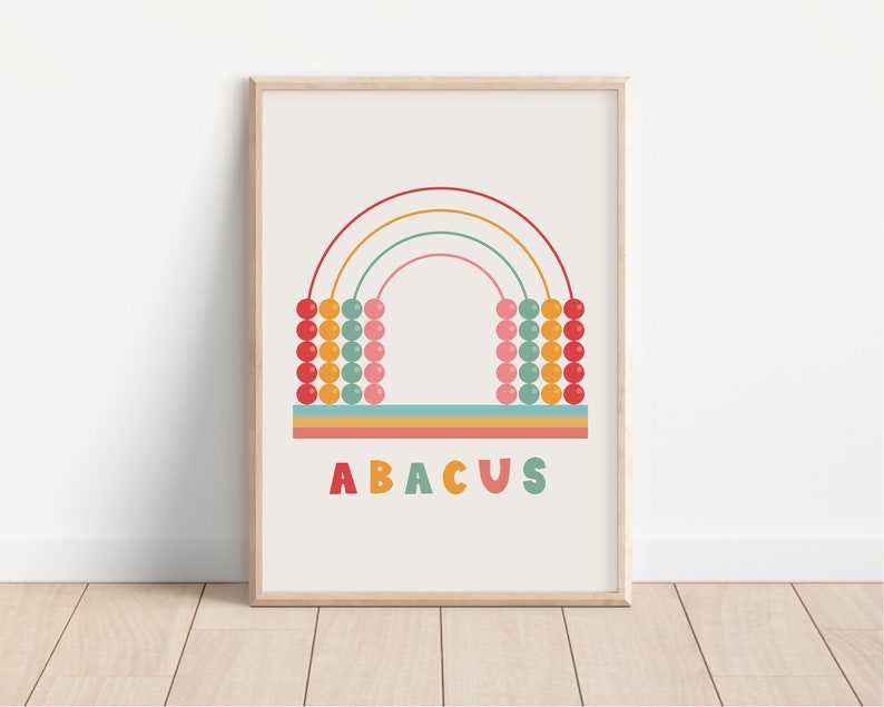 Väggkonst för barnrum, babydekorationer, barnkulramposter, färgglad väggkonst, barnrumstryck, barnutbildningsaffisch, unisex barntryck, digitalt bild 2
