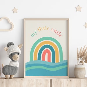 Nursery Print, Kids Rainbow Decor, Baby Quote Print, Baby Room Poster, Newborn Gift, Colorful Wall Art, Playroom Print, Digital Nursery Art