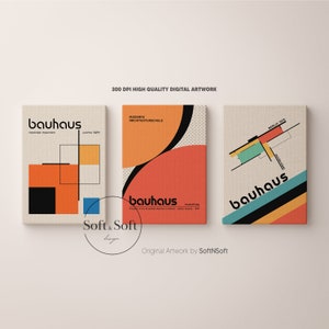Bauhaus Exhibition Print Set, Gallery Wall Art, Modern Poster, Architecture Print, Minimalist Prints, Office Wall Decor, Digital Art Prints