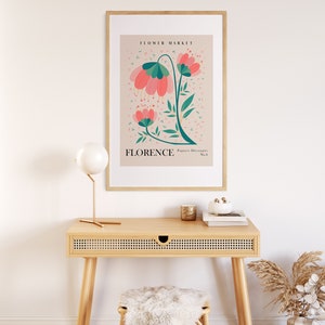 Flower Market Print, Floral Poster, Botanical Wall Art, Florence Art Prints, Digital Download, Matisse Print, Matisse Cut Out Poster