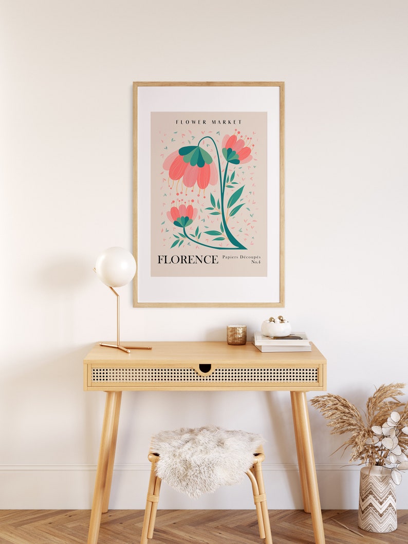 Flower Market Print, Floral Poster, Botanical Wall Art, Florence Art Prints, Digital Download, Matisse Print, Matisse Cut Out Poster
