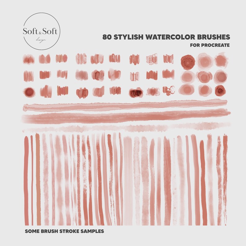Procreate Realistic 80 Watercolor Brushes, Watercolor Brush Set ...