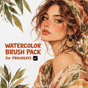 Watercolor Brushes for Procreate: Paper Textures, 50 Color Palettes & 100 Practice Sketches