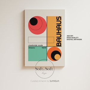 Bauhaus Exhibition Print, Architecture Poster, Mid Century Modern, Geometric Art Print, Retro Wall Art, Modern Art Decor, Vintage Print