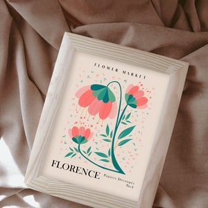 Flower Market Print, Floral Poster, Botanical Wall Art, Florence Art Prints, Digital Download, Matisse Print, Matisse Cut Out Poster