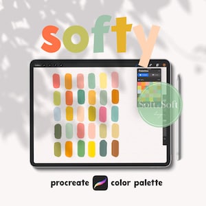Procreate Color Palette, Pastel Retro Procreate Color Swatch, Boho Color Palette, Digital Download, Digital Palette, Procreate Color Picking